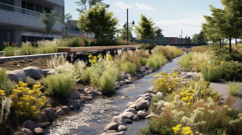 Products For Drainage Swale Installations in use